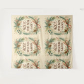 rustic happy new year 2026 party backdrop タペストリー (正面(横))