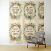 rustic happy new year 2026 party backdrop タペストリー (インサイチュ)