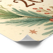 rustic happy new year wall poster ポスター (角)