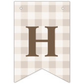 Rustic Hare And Carrot Happy Easter Beige Gingham バンティングフラッグ (第3の旗)