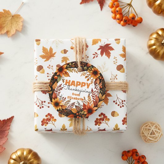 Rustic Harvest Fall Floral Wreath Thanksgiving  フェイバータグ