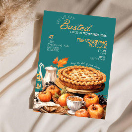Rustic Harvest Friendsgiving Potluck Invitation シーズンカード