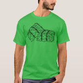 Rustic Hay Bales Sketch Tシャツ (正面)