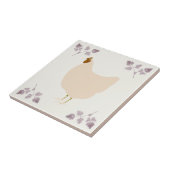 Rustic Hen Chicken and Chervil Herbs Ceramic Tile タイル (側面)