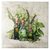 Rustic Herbs Beautiful Vintage Bottles タイル (正面)