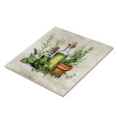 Rustic Herbs & Spices in Bottles & Pots  タイル (側面)