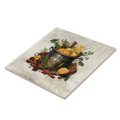 Rustic Herbs & Spices Punch Bowl Pine タイル (側面)