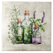 Rustic Herbs & Spices Vintage Bottles タイル (正面)