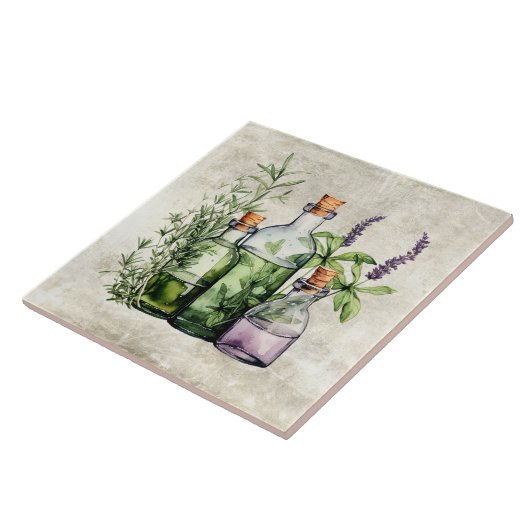 Rustic Herbs & Spices Vintage Bottles タイル (側面)