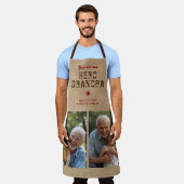 Rustic Hero Grandpa Father`s Day 2 Photo Collage エプロン (着用した状態)