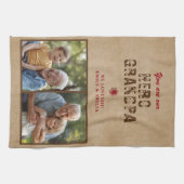 Rustic Hero Grandpa Father`s Day 2 Photo Collage キッチンタオル (横)