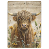 Rustic Highland Cow  クリップボード (裏面)