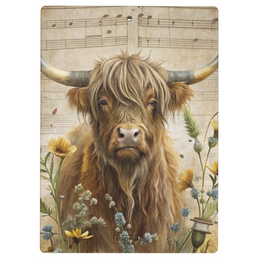 Rustic Highland Cow  クリップボード (裏面)