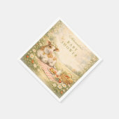 Rustic Highland Cow Baby Shower スタンダードカクテルナプキン (角)