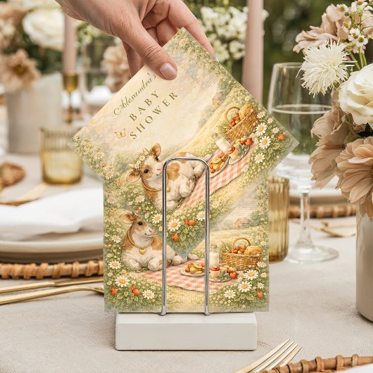 Rustic Highland Cow Baby Shower スタンダードカクテルナプキン