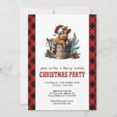 Rustic highland cow Christmas party invitation 招待状 (正面)