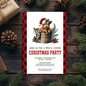 Rustic highland cow Christmas party invitation 招待状
