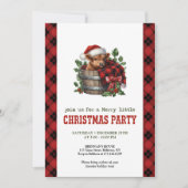 Rustic highland cow party invite holly and pine 招待状 (正面)