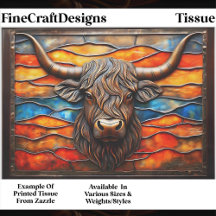 Rustic Highland Cow, Stained Glass EH1 Decoupage