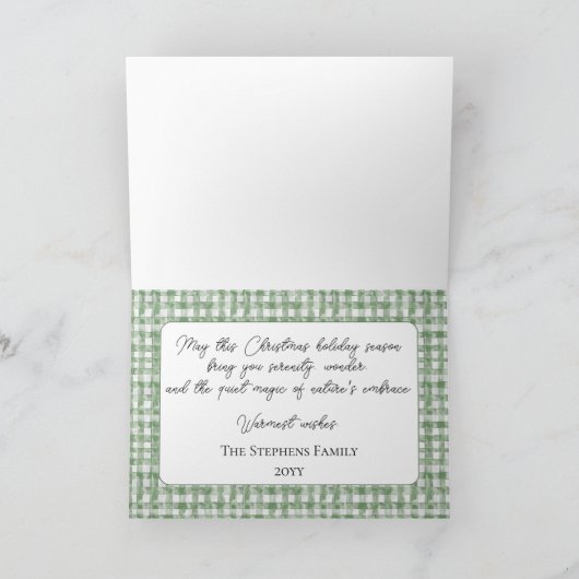 Rustic Highlands Mountain Scene Merry Christmas シーズンカード (内部)