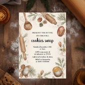 Rustic Holiday Cookie Swap | Cozy Baking Party 招待状