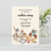 Rustic Holiday Cookie Swap | Cozy Christmas  招待状 (スタンド正面)