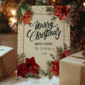 Rustic Holiday Greenery Merry Christmas シーズンカード