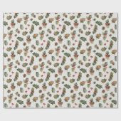 Rustic holly and pine Christmas  ラッピングペーパー (フラット)