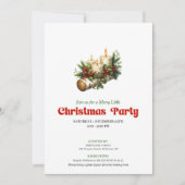 Rustic Holly Berry Candles Christmas Invite Custom 招待状 (正面)