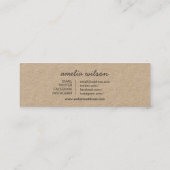 Rustic Homemade with Love Kraft Social Media スキニー名刺 (裏面)