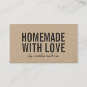 Rustic Homemade With Love Social Media Kraft 名刺 (正面)