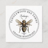 Rustic Honey Bee Apiary Beekeeper Honey Products スクエア名刺 (正面)