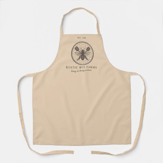 Rustic Honey Bee Beekeeper Apiary エプロン (正面)