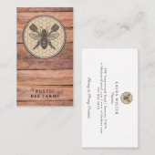 Rustic Honey Bee Beekeeper Apiary 名刺 (正面/裏面)