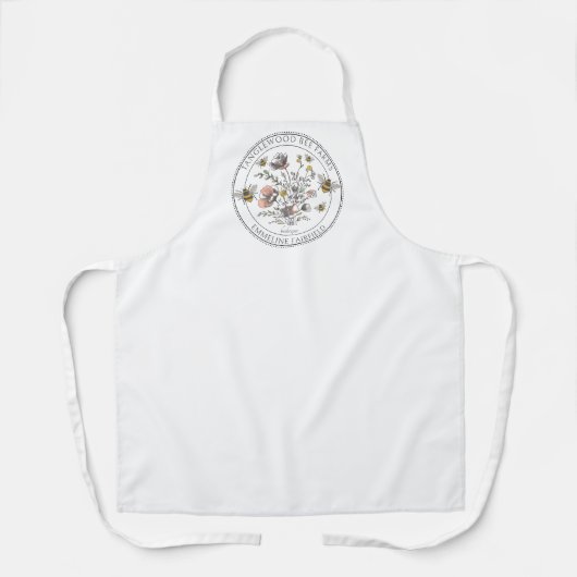 Rustic Honey Bee Florals Apiary Beekeeper エプロン (正面)