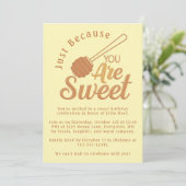 Rustic Honey Bee Yellow Sweet Birthday Invitation 招待状 (スタンド正面)