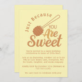 Rustic Honey Bee Yellow Sweet Birthday Invitation 招待状 (正面/裏面)