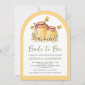 Rustic Honey Jars Bride to Bee アーチブライダルシャワー 招待状 (正面)