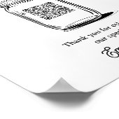 Rustic Honeymoon Fund Jar QR Code Wedding Sign ポスター (角)