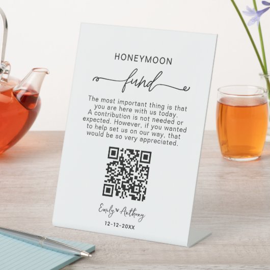 Rustic Honeymoon Fund QR Wishing 台座サイン (インサイチュ)