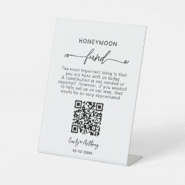 Rustic Honeymoon Fund QR Wishing 台座サイン