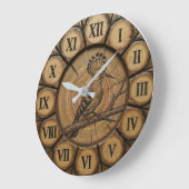Rustic Hoopoe Bird Wall Clock  ラージ壁時計 (傾斜)