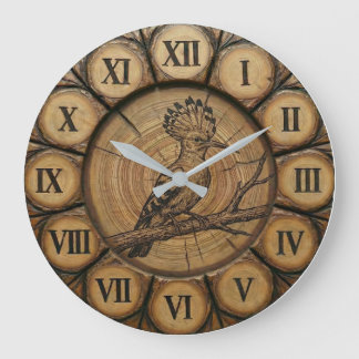 Rustic Hoopoe Bird Wall Clock  ラージ壁時計