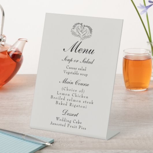 Rustic Horse Country Western Elegant Wedding Menu 台座サイン (インサイチュ)