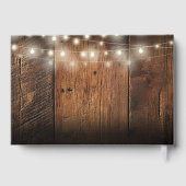 Rustic Horseshoes String Lights Barn Wood Wedding ゲストブック (裏面)