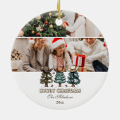 Rustic Howdy Christmas Western Cowboy Hat  セラミックオーナメント (裏面)