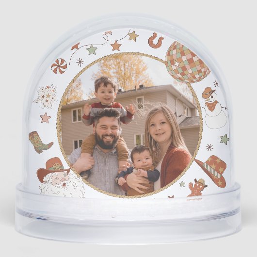 Rustic Howdy Western Family Photo Christmas (正面)