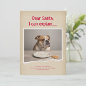 Rustic Humorous Funny Bulldog Pet Photo Christmas シーズンカード (スタンド正面)