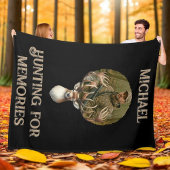 Rustic Hunter Deer Antler Memories Photo フリースブランケット