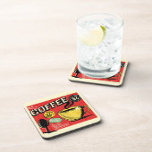 Rustic illustrations vintage background Coffee コースター (右側)